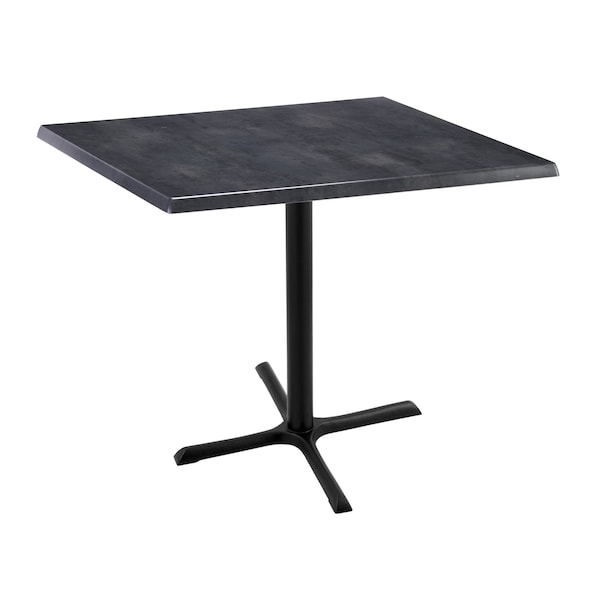 36" Tall In/Outdoor All-Season Table, 36" x 36" Square Black Steel Top